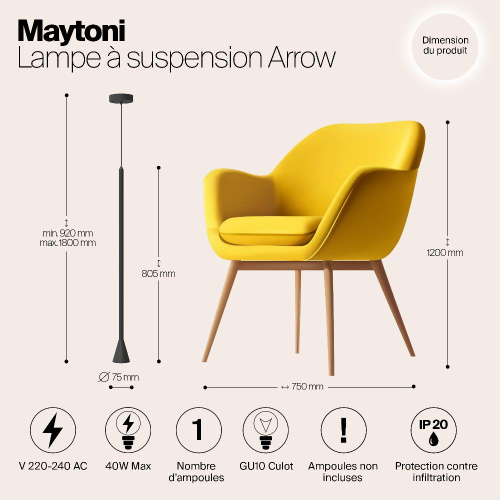Подвесной светильник Maytoni Arrow P064PL-01B