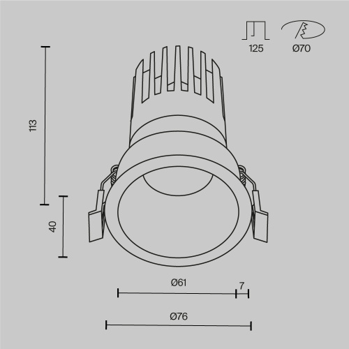 Встраиваемый светильник Technical DL118-15W-2.7K-W