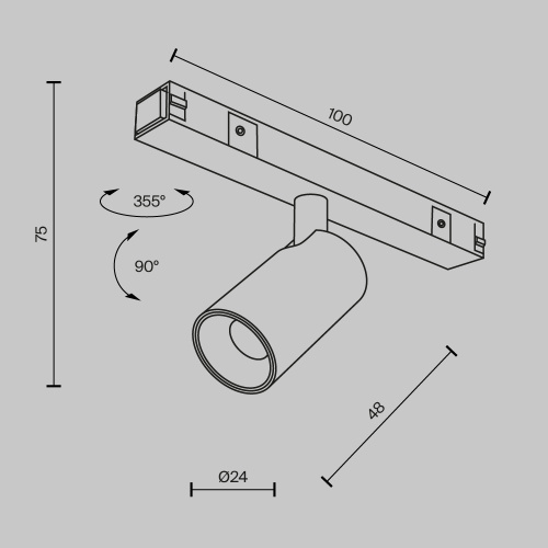 Трековый светильник Technical TR176-1-3WTW-M-B Трековый светильник Technical TR176-1-3WTW-M-B
