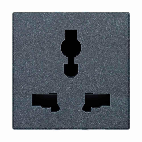 Розетка EU/BS ABB Zenit с/з 13A 230V со шторками винтовой зажим антрацит 2CLA223900N1801