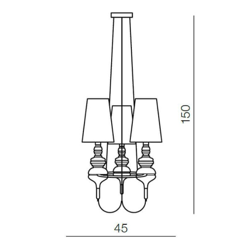Подвесная люстра Azzardo Baroco 3 pendant AZ2163 Подвесная люстра Azzardo Baroco 3 pendant AZ2163