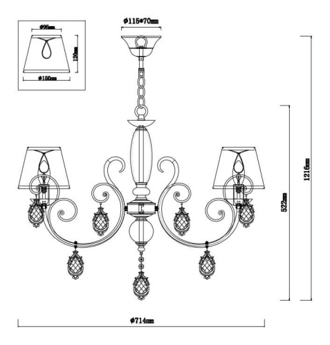 Подвесная люстра Rivoli Molto 2010-206 Б0038390 Подвесная люстра Rivoli Molto 2010-206 Б0038390