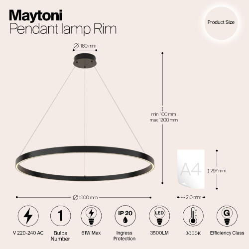 Подвесной светильник Maytoni MOD058PL-L54B3K
