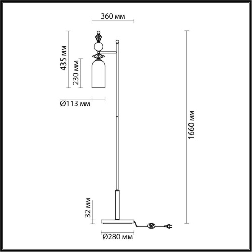 Торшер Odeon Light Bizet 4855/1F
