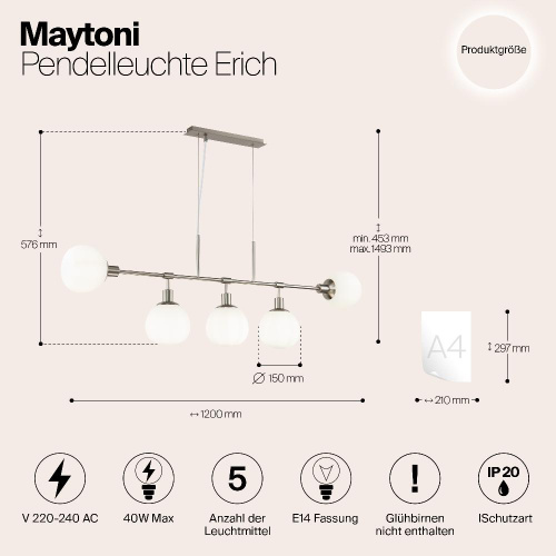 Подвесной светильник Maytoni MOD221-PL-05-N