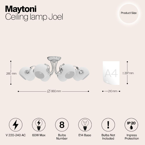 Потолочная люстра Maytoni Joel MOD833-08-N