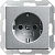 Розетка Gira System 55 Schuko с/з 16A 250V безвинтовой зажим алюминий 046626