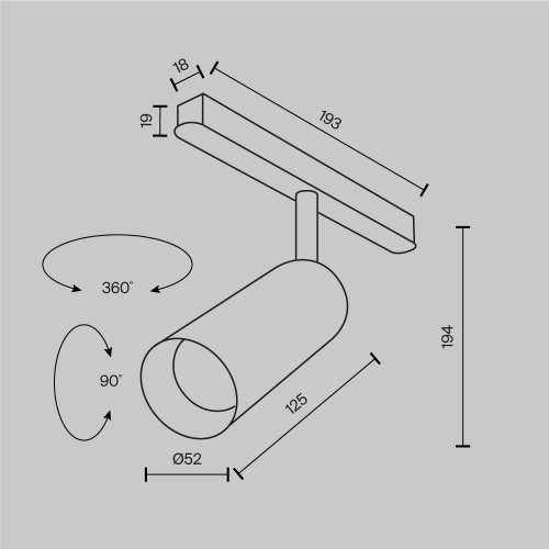 Трековый светильник Technical TR032-4-12W3K-M-DS-BW Трековый светильник Technical TR032-4-12W3K-M-DS-BW