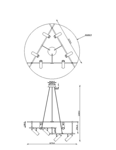 Подвесная люстра Maytoni Technical Rami MOD128PL-06GB Подвесная люстра Maytoni Technical Rami MOD128PL-06GB