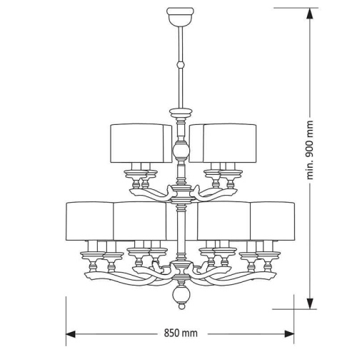 Подвесная люстра Kutek Mood Tivoli TIV-ZW-8+4 (N)