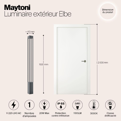 Уличный светодиодный светильник Maytoni Elbe O424FL-L20GF