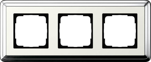 Рамка 3-постовая Gira ClassiX хром/кремовый 0213643