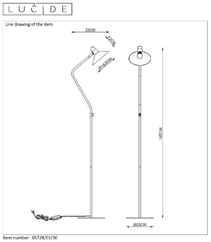 Торшер Lucide Pepijn 05728/01/30