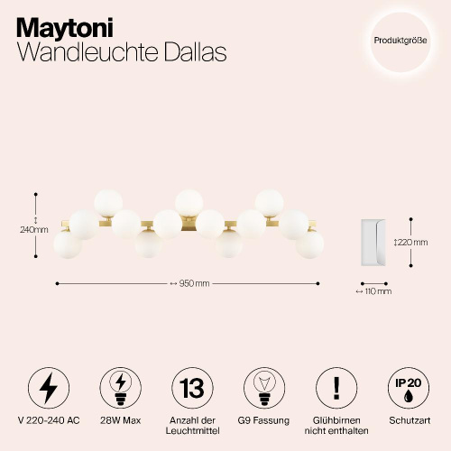 Настенный светильник (бра) Maytoni MOD547WL-13BS