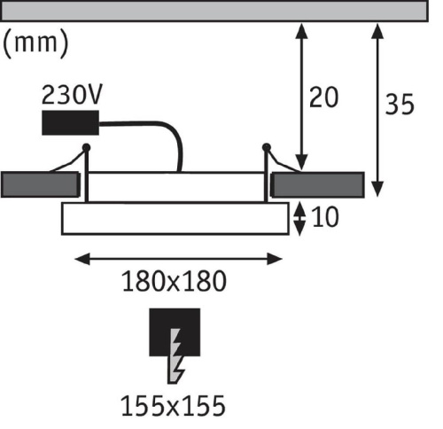 Встраиваемый светодиодный светильник Paulmann Panel Areo 92949