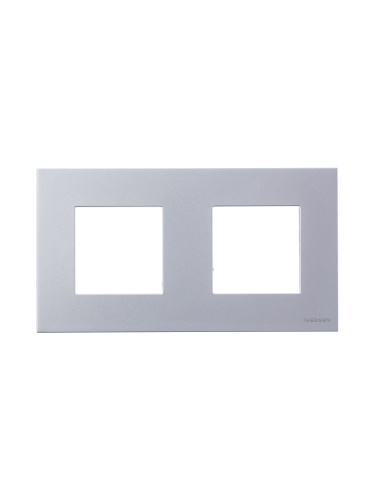 Рамка 2-постовая ABB Zenit серебро 2CLA227200N1301 Рамка 2-постовая ABB Zenit серебро 2CLA227200N1301