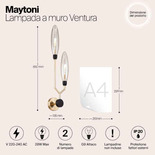 Бра Maytoni Ventura MOD012WL-02G