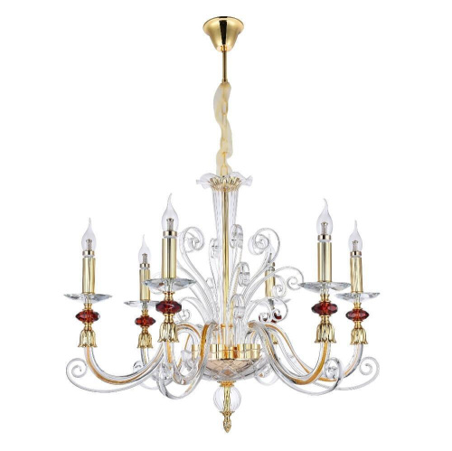 Подвесная люстра Crystal Lux Catarina SP6 Gold/Transparent-Cognac Подвесная люстра Crystal Lux Catarina SP6 Gold/Transparent-Cognac
