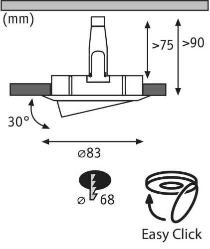 Встраиваемый светодиодный светильник Paulmann Decke 92101