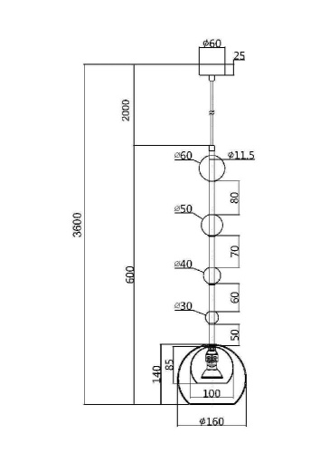 Подвесной светильник Maytoni MOD227PL-01BS