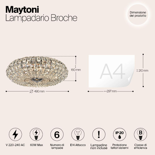 Потолочная люстра Maytoni Broche DIA902-06-N Потолочная люстра Maytoni Broche DIA902-06-N