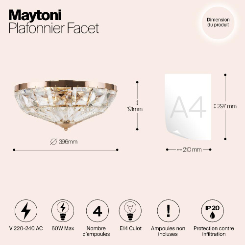 Потолочный светильник Maytoni Facet MOD094CL-04G