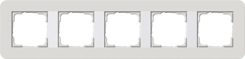 Рамка 5-постовая Gira E3 светло-серый/белый глянцевый 0215411