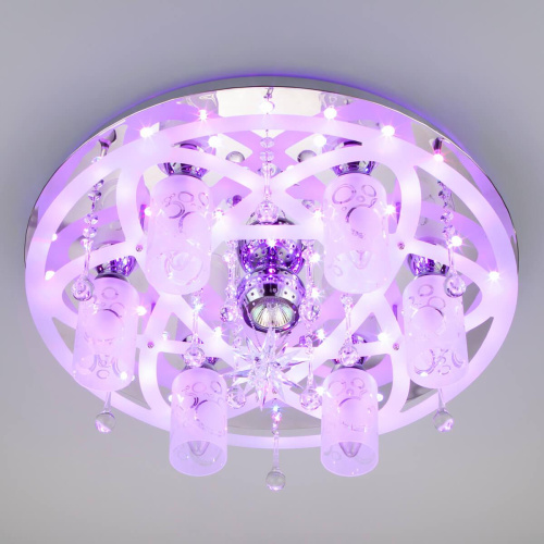 Подвесная люстра Eurosvet 70202/7 хром/синий+красный+фиолетовый