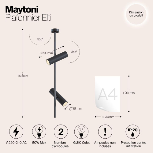 Подвесной светильник Maytoni Elti C021CL-02B Подвесной светильник Maytoni Elti C021CL-02B
