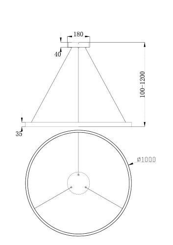 Подвесной светодиодный светильник Maytoni Rim MOD058PL-L54BS4K