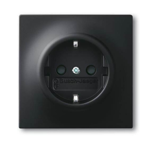 Розетка ABB Impuls Schuko с/з 16A 250V безвинтовой зажим чёрный бархат 2CKA002011A3886 Розетка ABB Impuls Schuko с/з 16A 250V безвинтовой зажим чёрный бархат 2CKA002011A3886