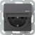 Розетка Gira System 55 Schuko с/з со шторками крышкой 16A 250V безвинтовой зажим антрацит 041428