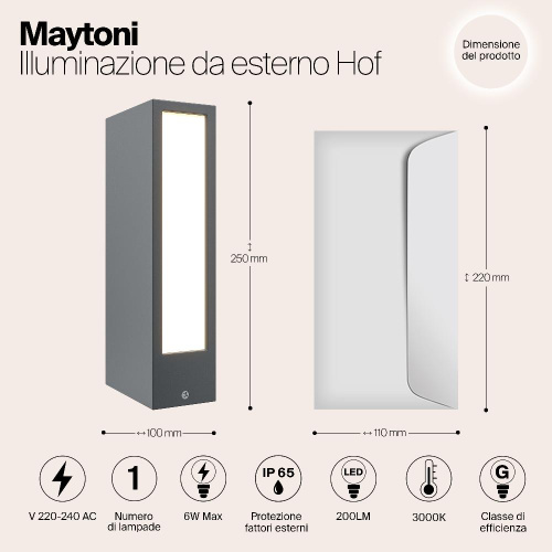 Уличный светодиодный светильник Maytoni Hof O422FL-L6GF
