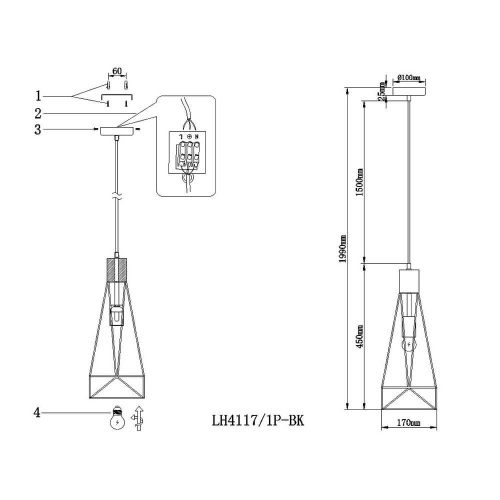 Подвесной светильник Lumien Hall Карру LH4117/1P-BK