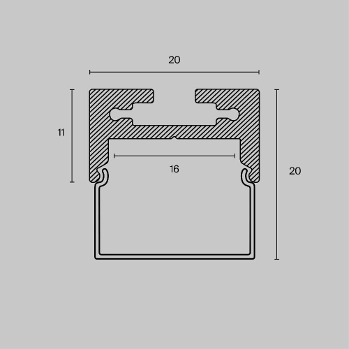 Комплектующие к светодиодной ленте Led Strip ALM-2020B-S-2M
