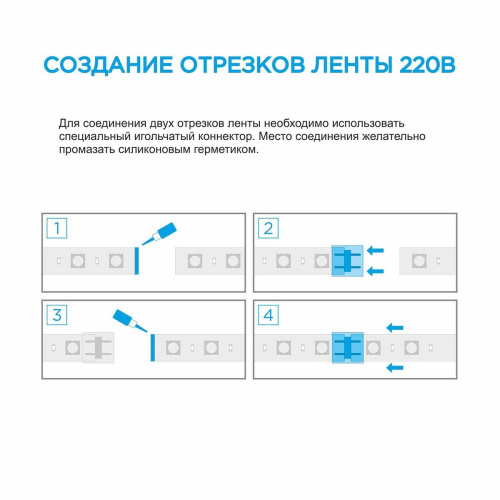 Светодиодная влагозащищенная лента OGM 6W/m 60LED/m 2835SMD холодный белый 50M SL-62