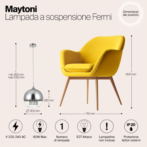 Подвесной светильник Maytoni Fermi P140-PL-170-1-N