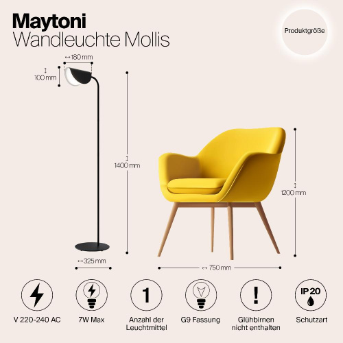 Торшер Maytoni Technical Mollis MOD126FL-01B