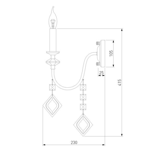 Бра Eurosvet Telao 10120/1 золото/тонированный хрусталь Strotskis