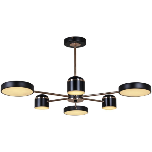 Потолочная светодиодная люстра Reluce 13289-4.3-06 Чёрный+Золотой хром