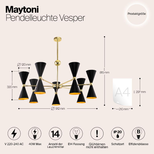 Подвесная люстра Maytoni Vesper MOD108PL-14GB