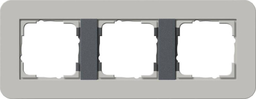 Рамка 3-постовая Gira E3 серый/антрацит 0213422