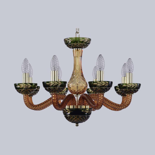 Подвесная люстра Bohemia Ivele 1309/8/200 G Am/Amber-Green/H-1J Подвесная люстра Bohemia Ivele 1309/8/200 G Am/Amber-Green/H-1J