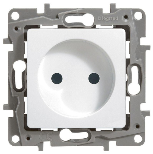 Розетка 2К Legrand Etika 16A 250V б/з винтовой зажим белая 672220