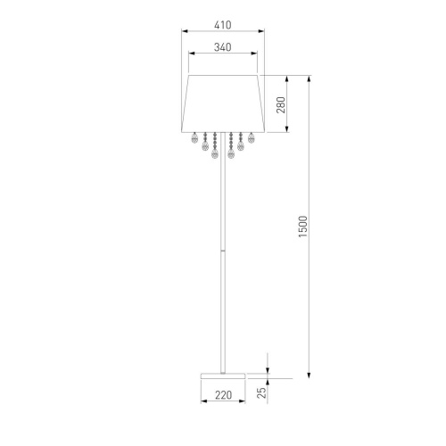 Торшер Eurosvet 01037/1 хром/прозрачный хрусталь Strotskis