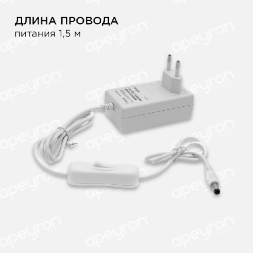 Светодиодная лента Apeyron 4,8W/m 60LED/m 3528SMD холодный белый 5M 10-10 Светодиодная лента Apeyron 4,8W/m 60LED/m 3528SMD холодный белый 5M 10-10