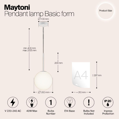 Подвесной светильник Maytoni MOD321PL-01W1 Подвесной светильник Maytoni MOD321PL-01W1