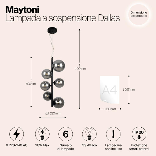 Подвесной светильник Maytoni MOD545PL-06B
