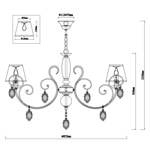 Подвесная люстра Rivoli Molto 2010-208 Б0038391 Подвесная люстра Rivoli Molto 2010-208 Б0038391