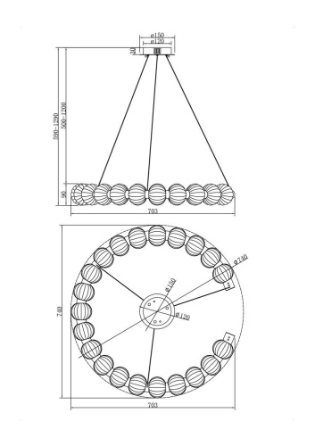 Подвесной светодиодный светильник Maytoni Amulet MOD555PL-L26CH5K